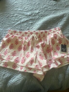 Roller Rabbit Pink Floral Cotton Lounge Shorts